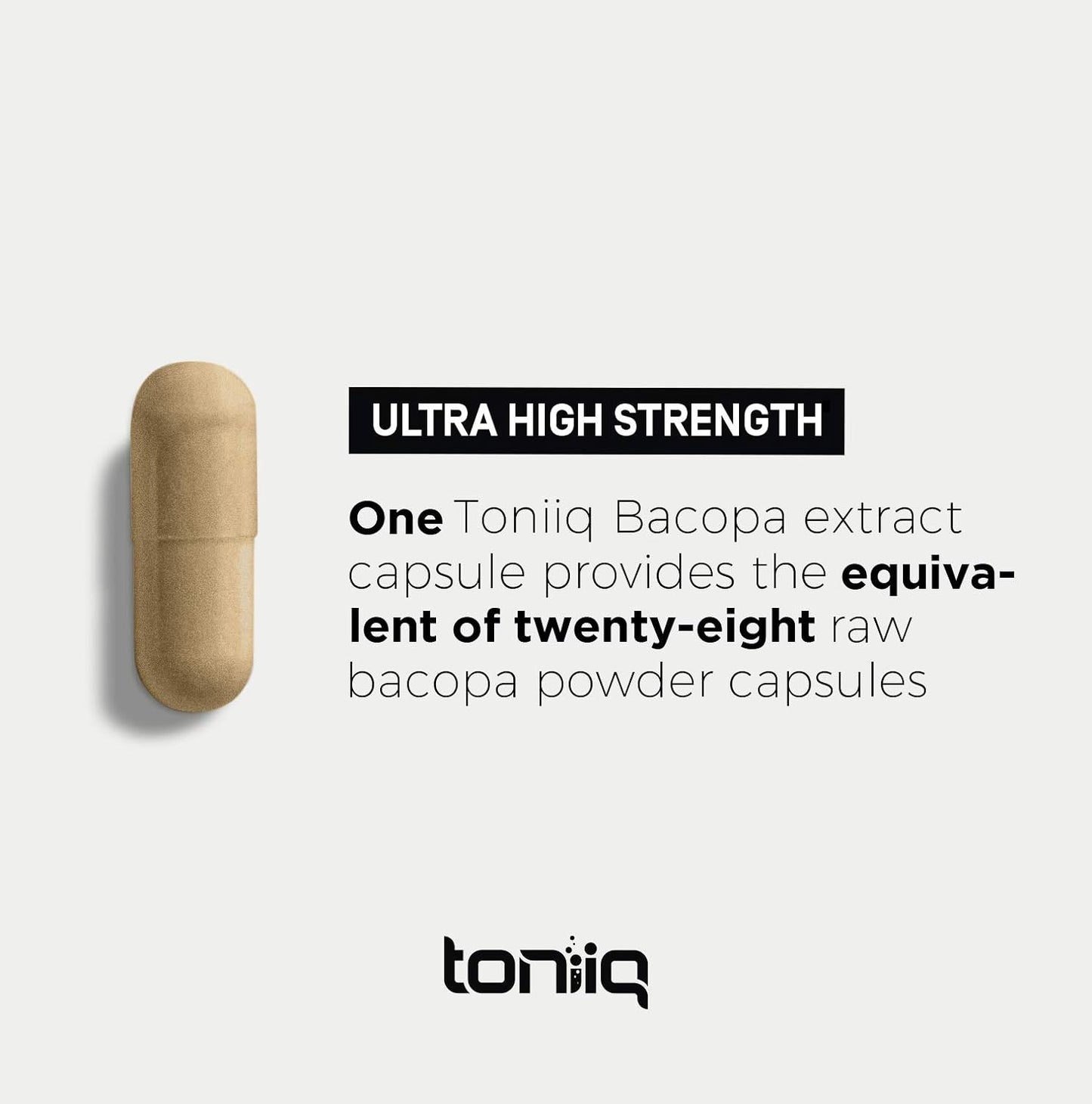 Toniiq 14,000mg 28X Concentrated Extract 50% Bacosides Ultra High Strength Bacopa 90 Capsules