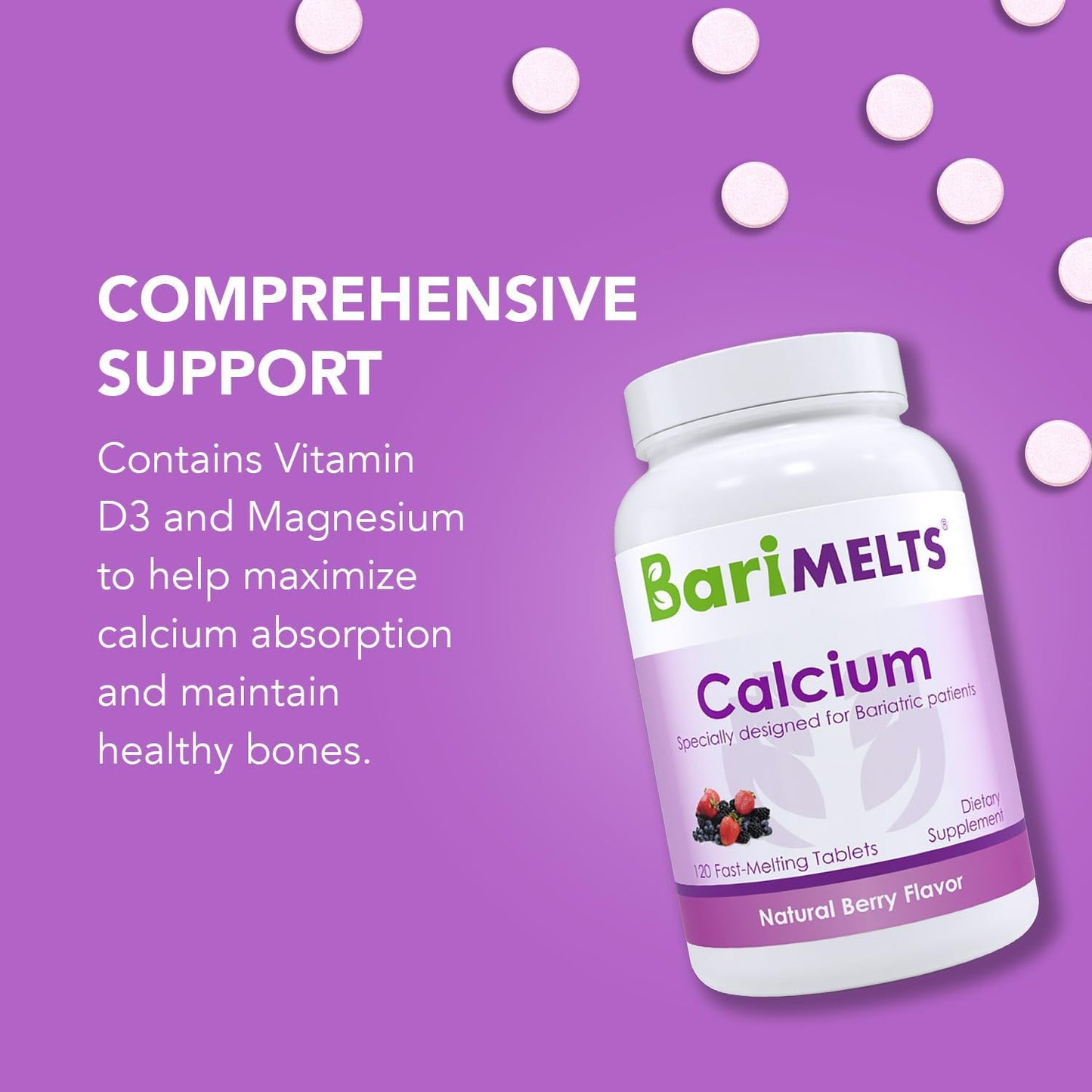 BariMelts Bariatric Calcium Citrate with Vitamin D3 and Magnesium 120 capsules