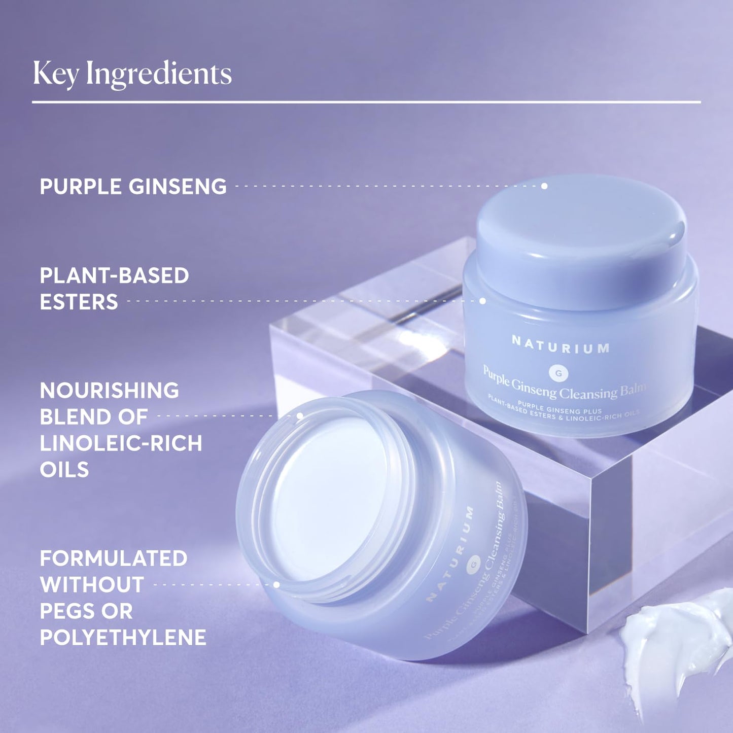 Naturium Purple Ginseng Cleansing Balm - Face Wash, 3.0 oz
