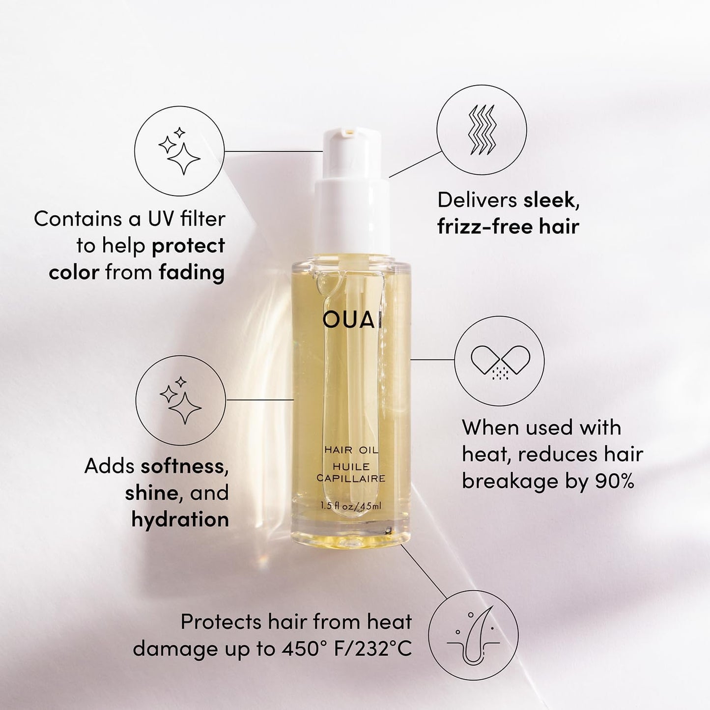 OUAI Hair Oil Full Size & Detox Shampoo Deluxe - 2 Count