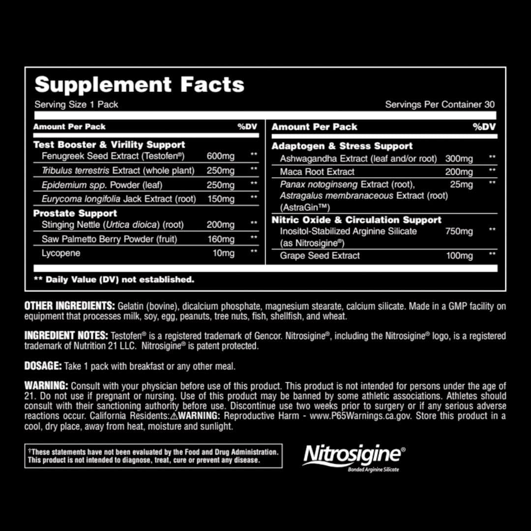 Animal TNT+ - Mens Support, Prostate Support, Adaptogen & Stress Support, Nitric Oxide