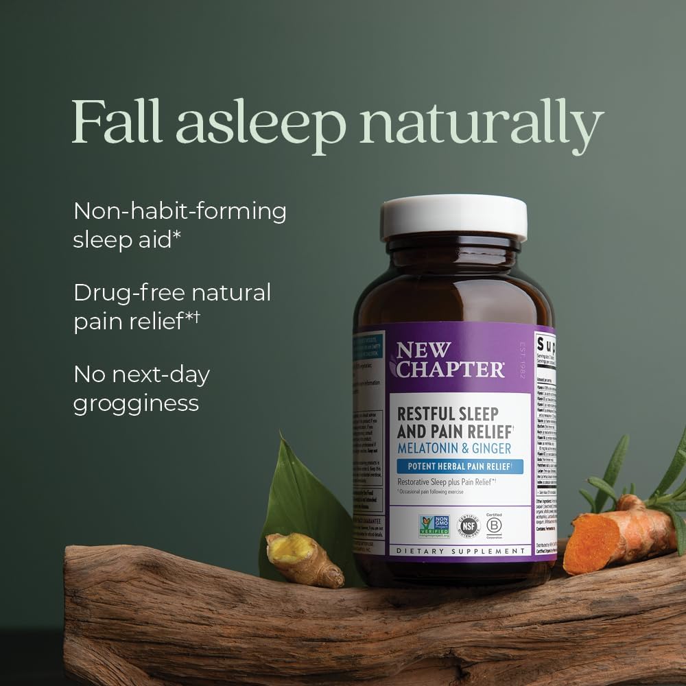 New Chapter Sleep Aid, Restful Sleep and Pain Relief - 30 Vegetarian Capsules