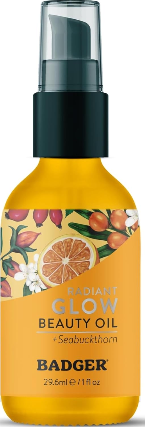 Badger Seabuckthorn Face Oil - 1 fl oz Glass Bottle