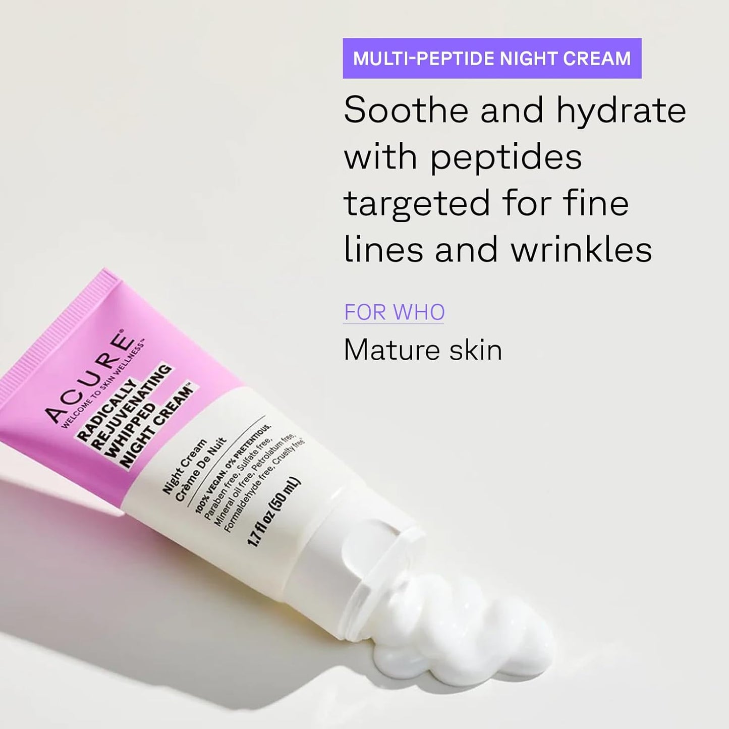 ACURE Radically Rejuvenating Whipped Night Cream- 1.7 Fl Oz