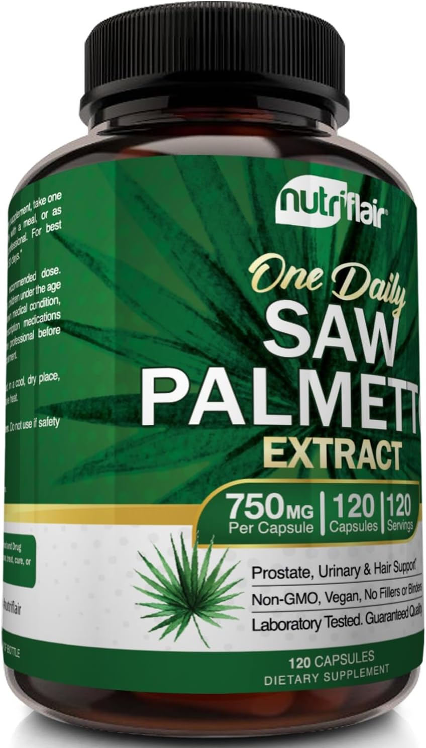 NutriFlair Saw Palmetto Extract 750mg, 120 Capsules