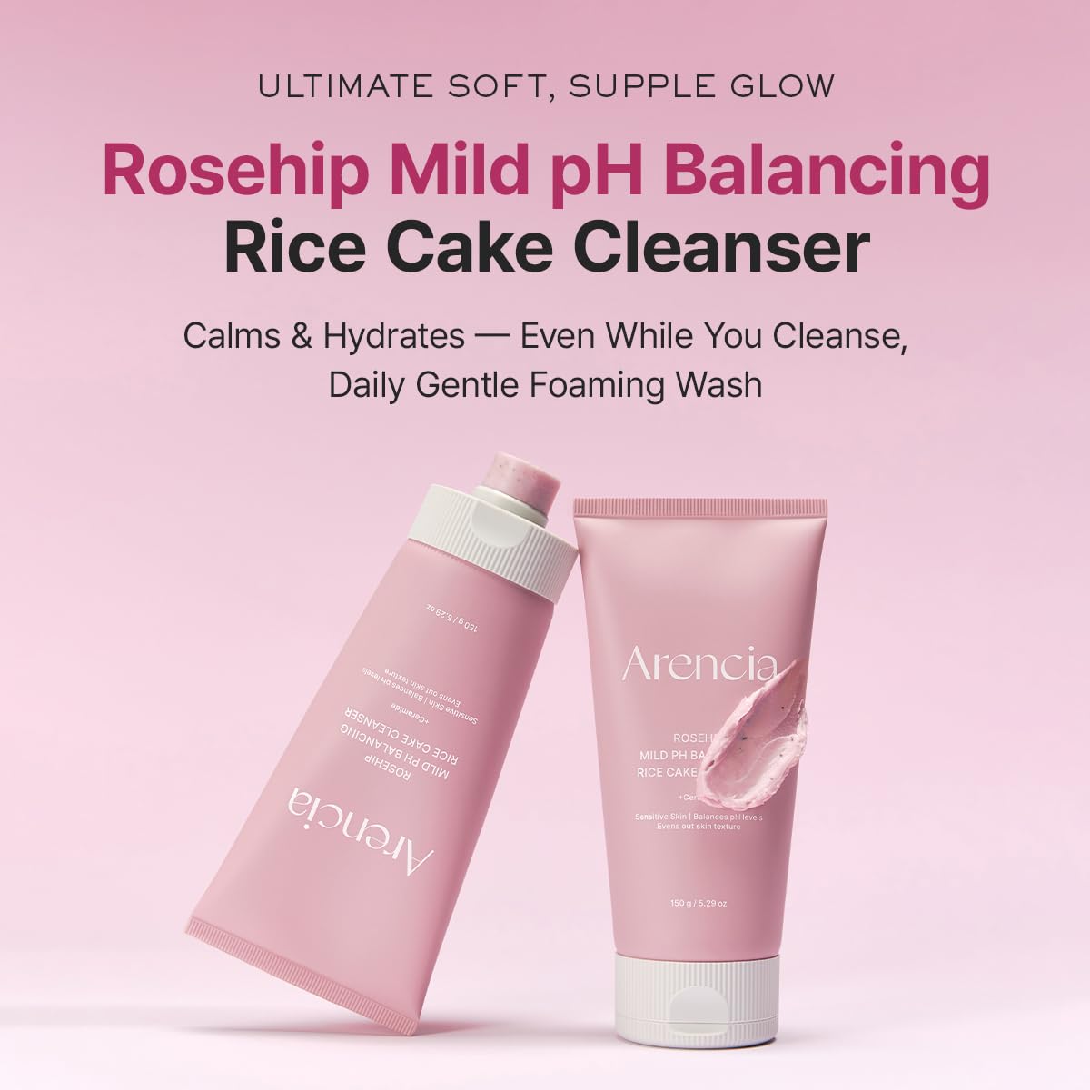 ARENCIA Rosehip Rice Cake Cleanser - 5.07 fl oz
