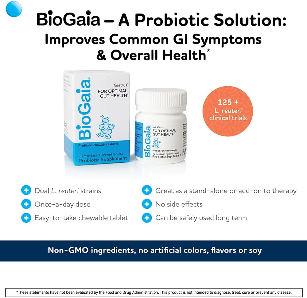BioGaia Gastrus Chewable Adult Probiotic 30 Tablets
