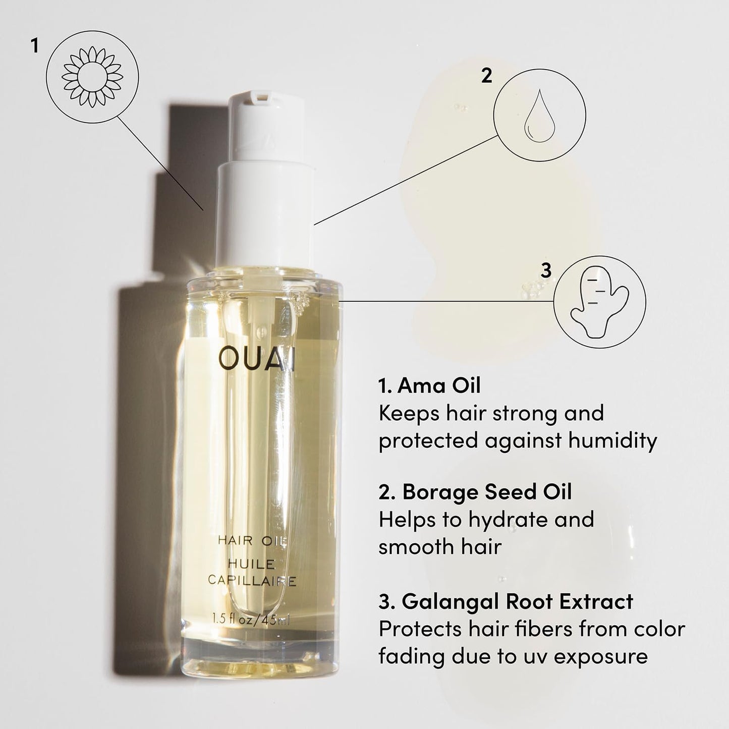 OUAI Hair Oil Full Size & Detox Shampoo Deluxe - 2 Count