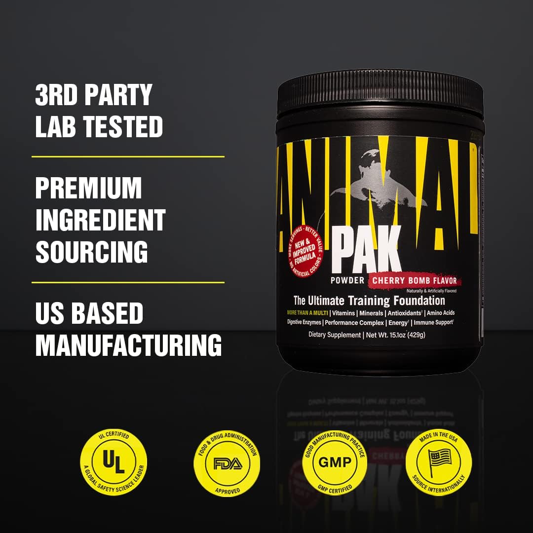 Animal Pak - Vitamin Powder with Zinc, Magnesium, Amino Acids and More -60 scoops