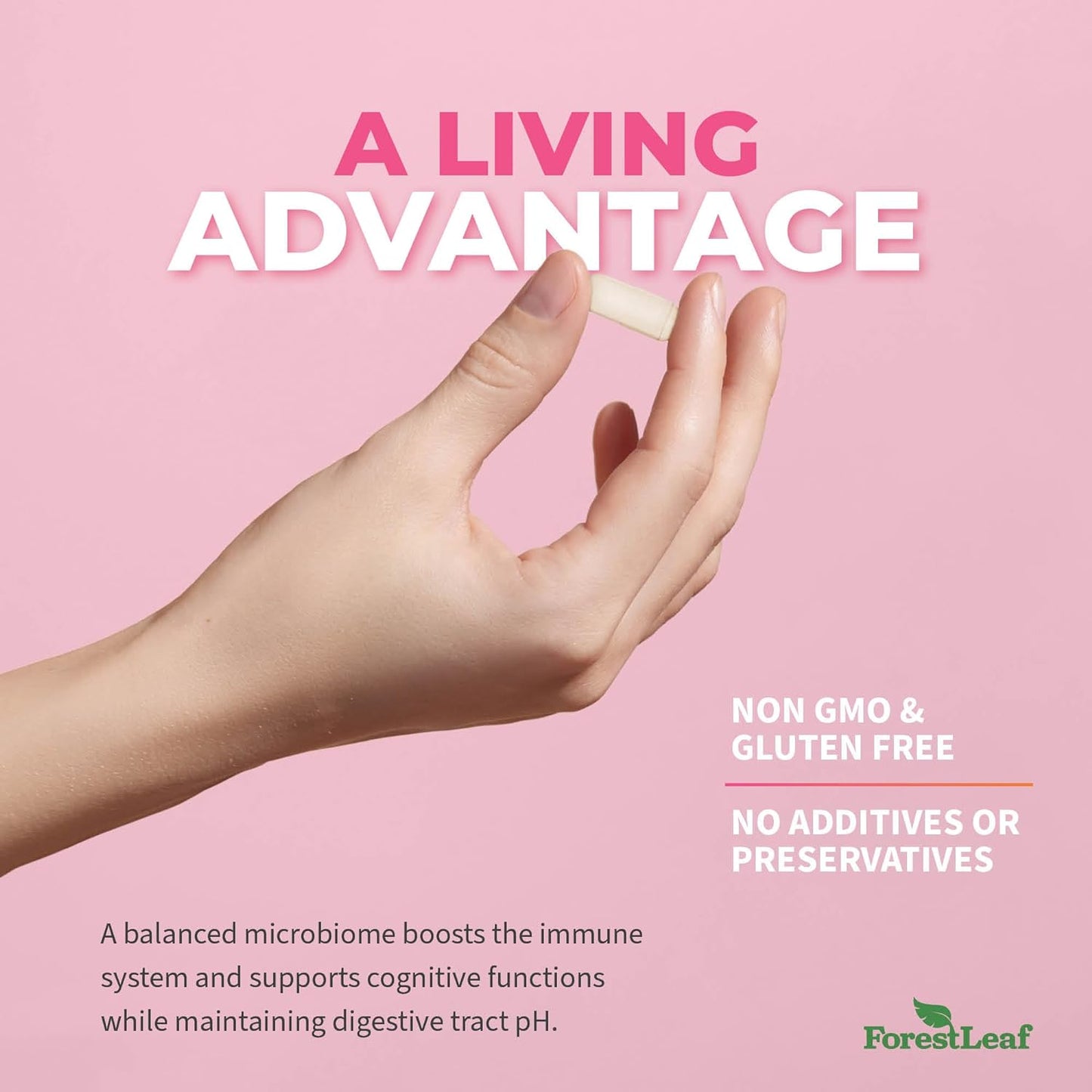 ForestLeaf Womens Probiotic 50 Billion CFU with Organic Prebiotics - 30 Caps