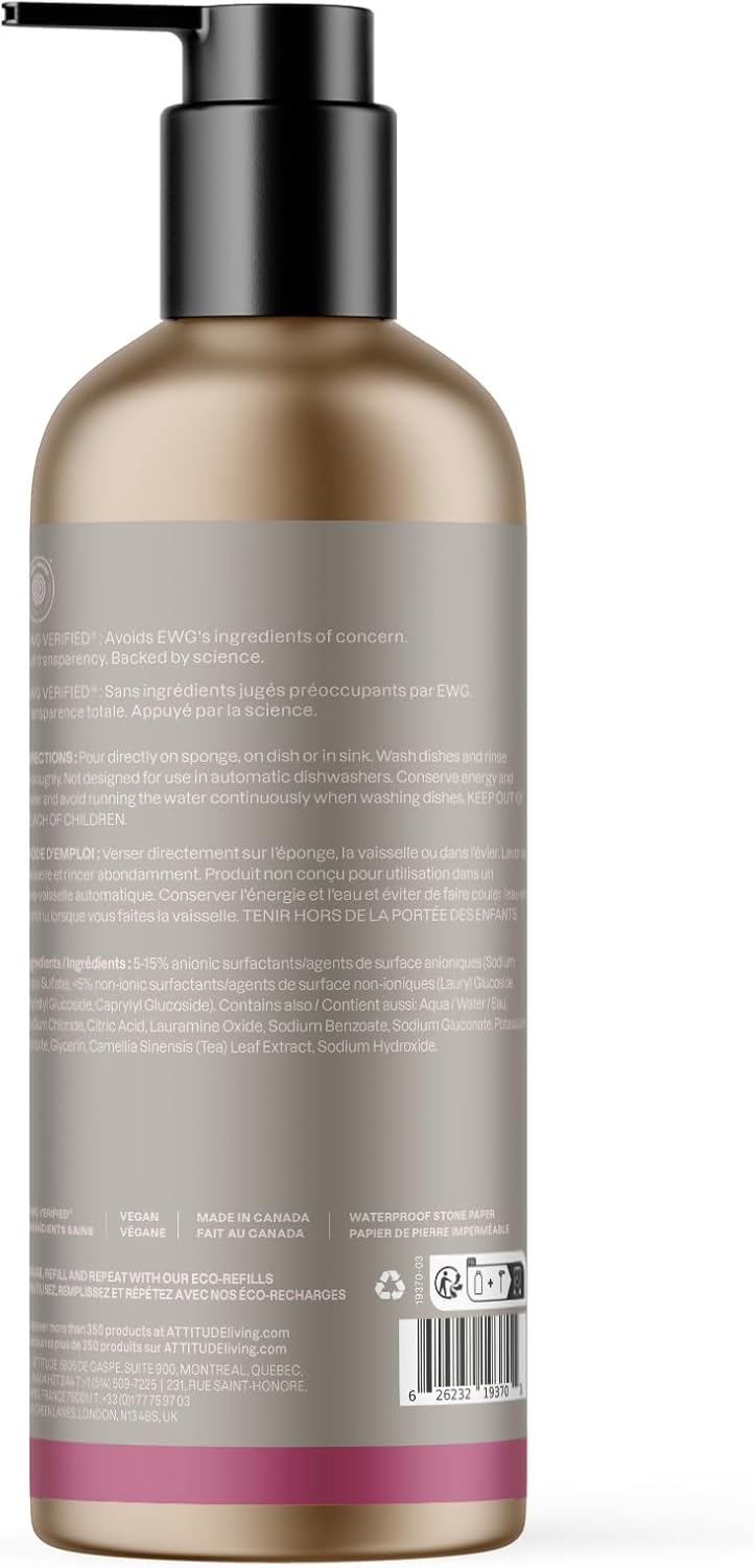 ATTITUDE Baby Dish Soap and Bottle Cleaner - 16 Fl Oz