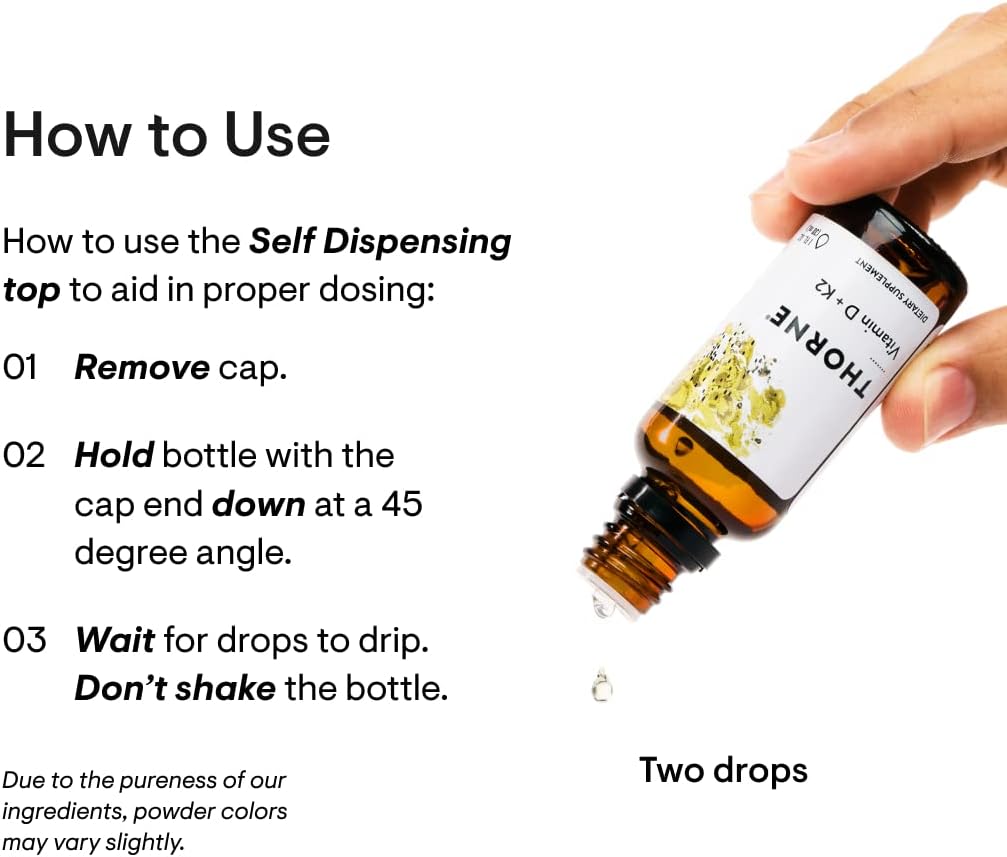 Thorne Vitamin D + K2 Liquid with a metered Dispenser - 30ml