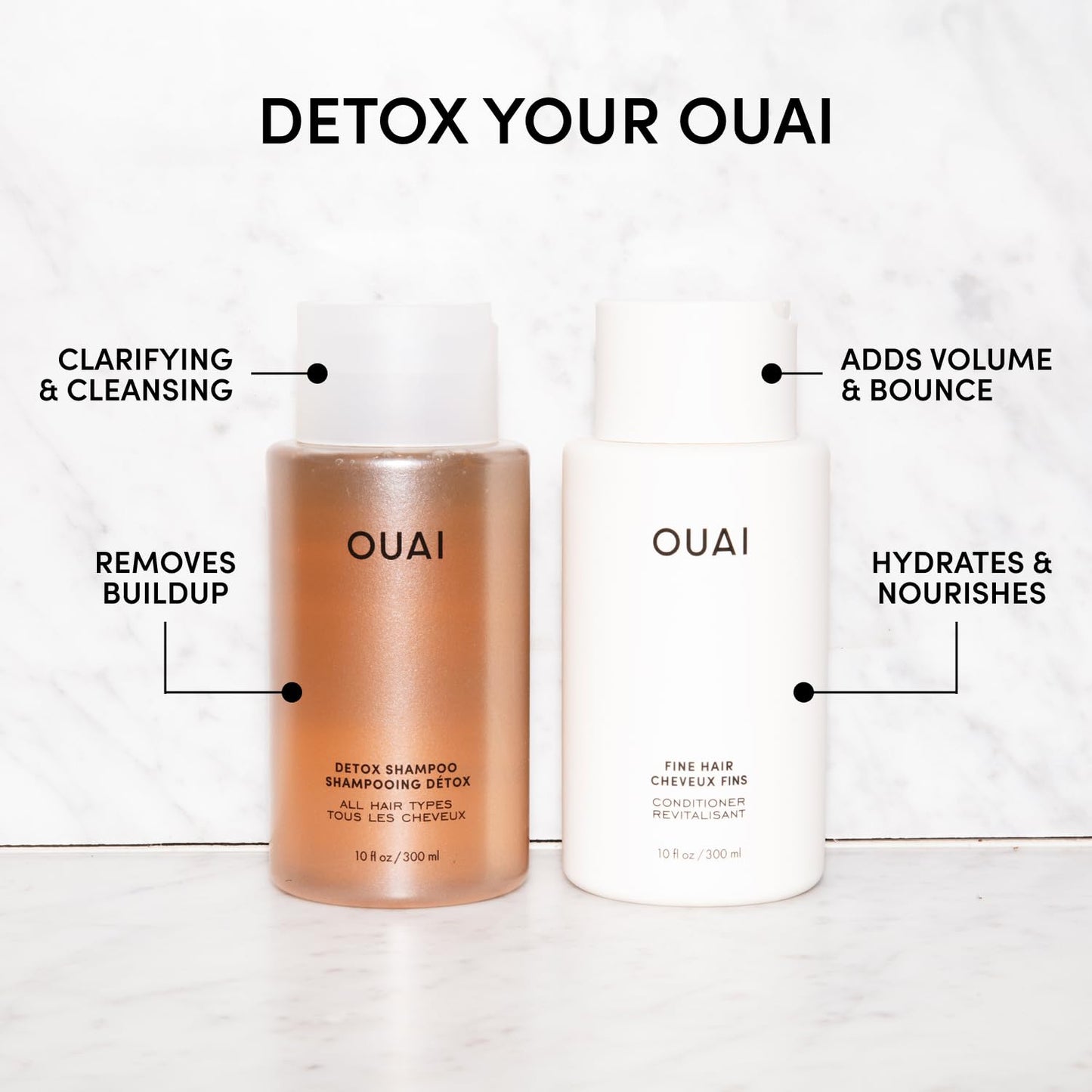 OUAI Detox Shampoo & Fine Hair Conditioner Bundle - (2 Count)