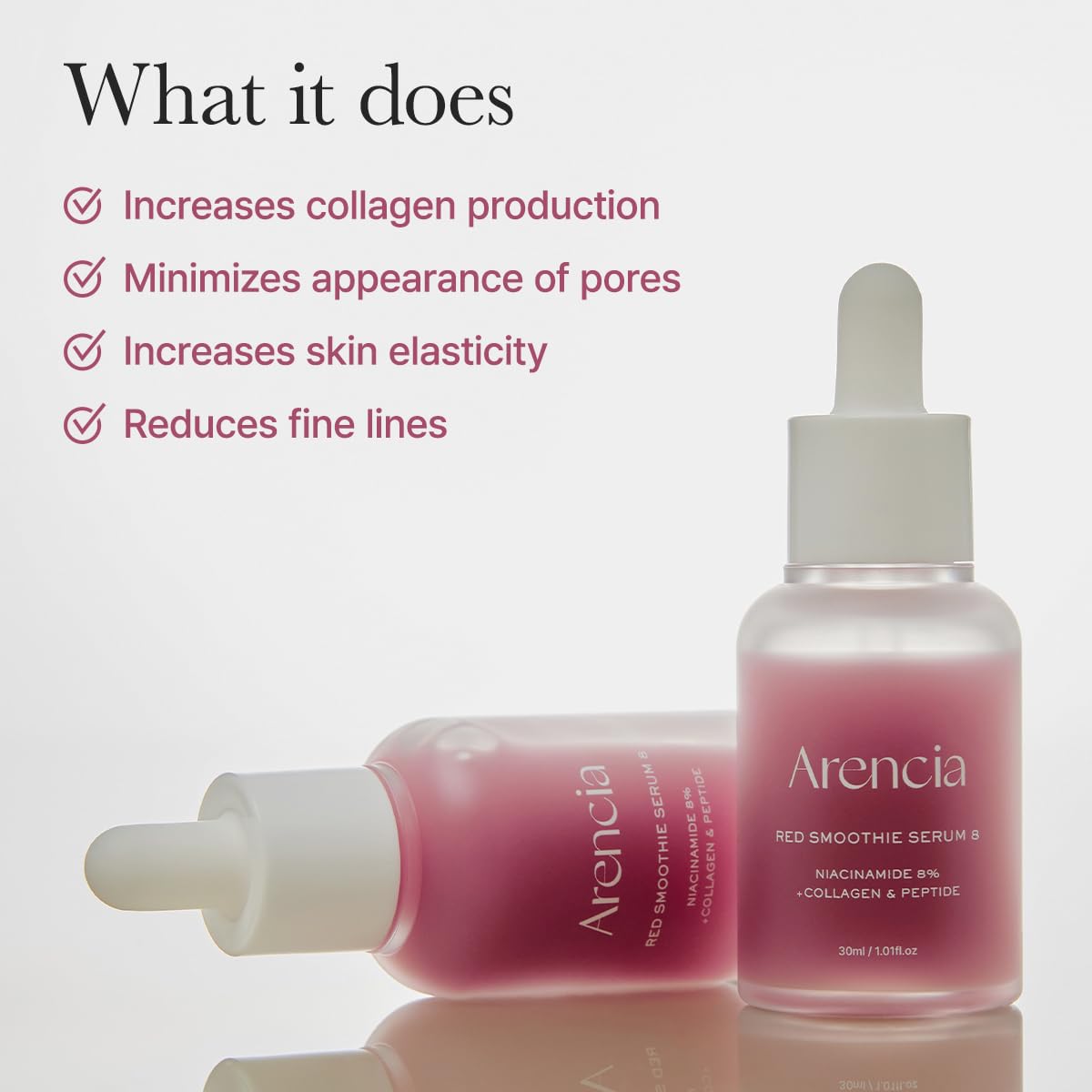 Arencia Red Collagen + Peptide Smoothie Serum -1.01 fl oz