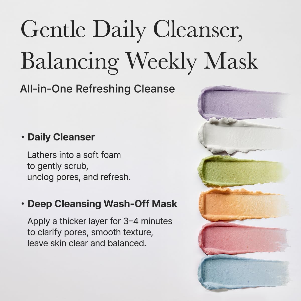 Arencia Rice Mochi Facial Cleanser Gift Set, 6 Varieties, 0.52 oz each - travel size,