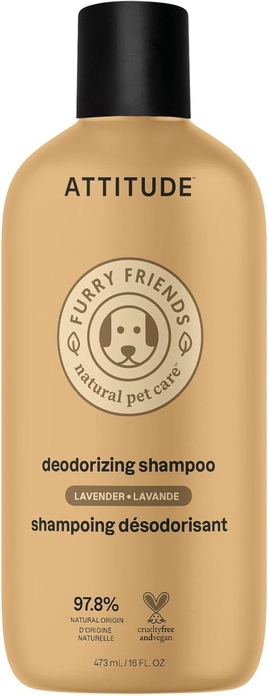ATTITUDE Deodorizing Shampoo for Cat & Dog, Vegan and Cruelty-Free, Lavender, 16 Fl Oz