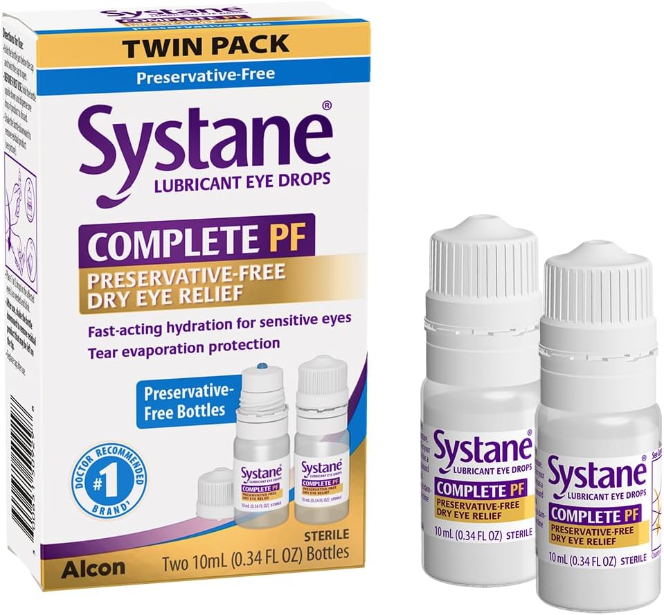 Systane COMPLETE PF Multi-Dose Preservative Free Dry Eye Drops 0.34 Fl Oz, 2 count