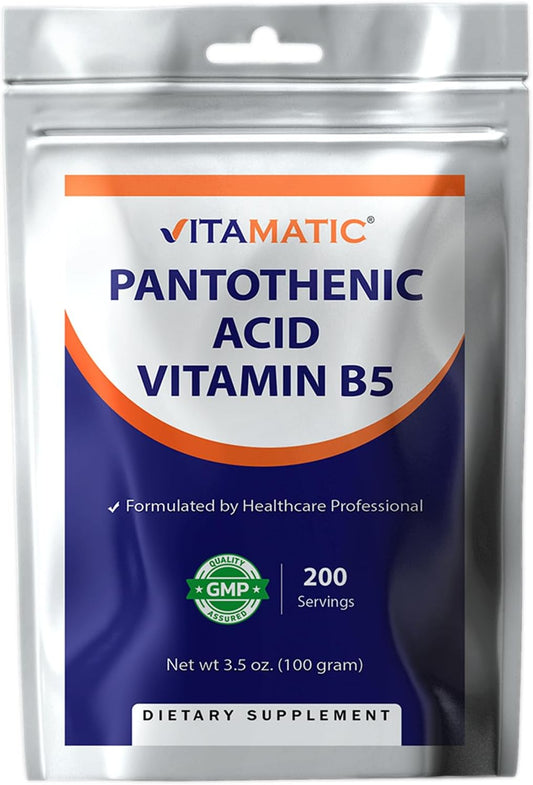 Vitamatic Pantothenic Acid Pure Powder 500 mg -3.5 oz
