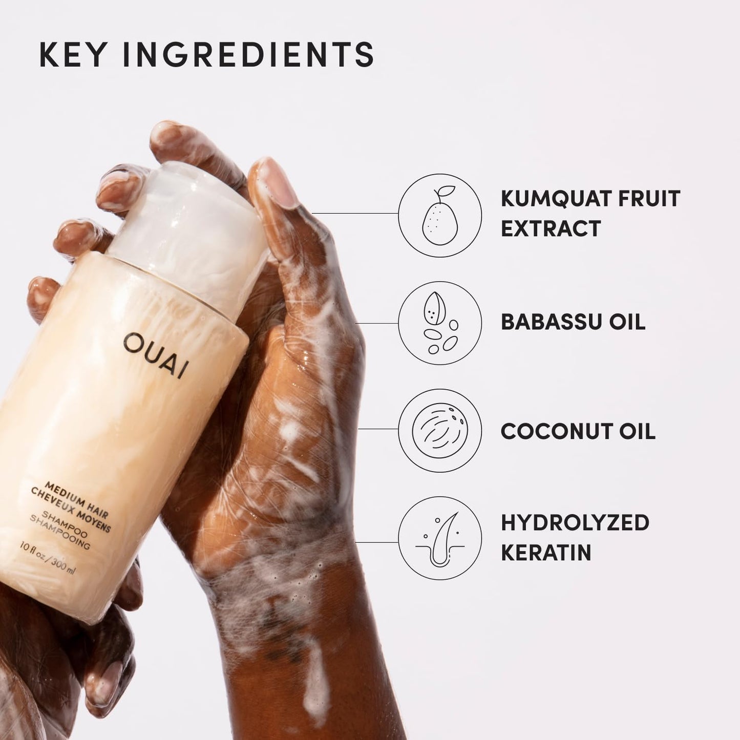 OUAI Medium Hair Shampoo - 3 Oz