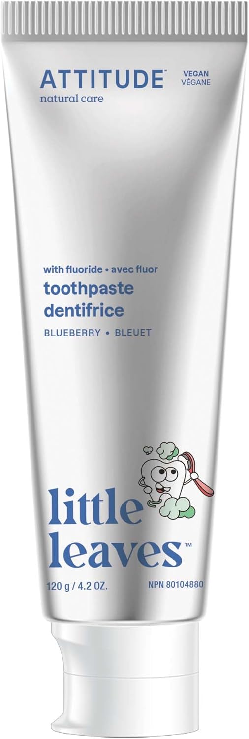 ATTITUDE Toothpaste with Fluoride ,Blueberry, 4.2 Oz