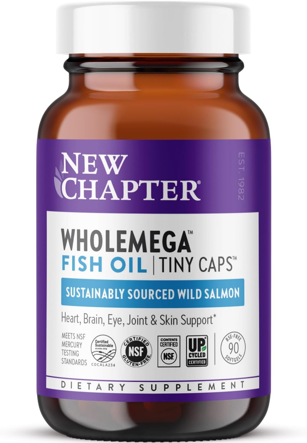New Chapter Wholemega Fish Oil Tiny Capsules- 90 Count