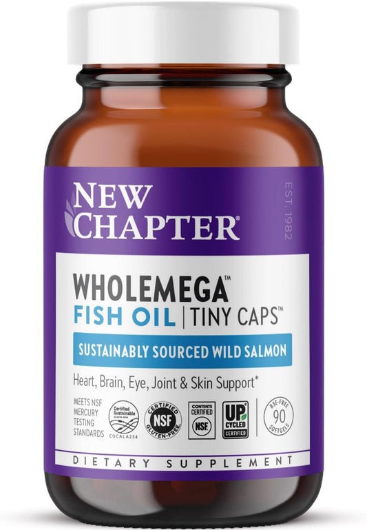New Chapter Wholemega Fish Oil Tiny Capsules- 90 Count