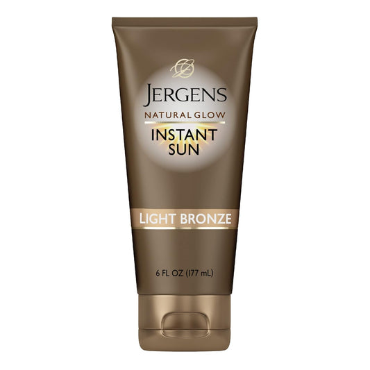 Jergens Natural Glow Instant Sun Tanning Moisturizer + Bronzer, Light Bronze, 6 Oz