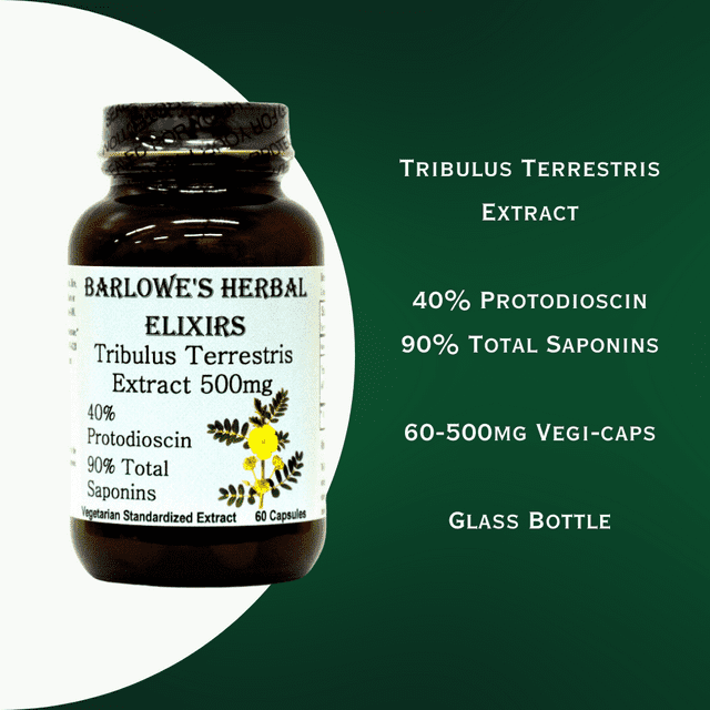 Barlowe's Herbal Elixirs Tribulus Terrestris Extract- Premium Testosterone Booster -60 capsules