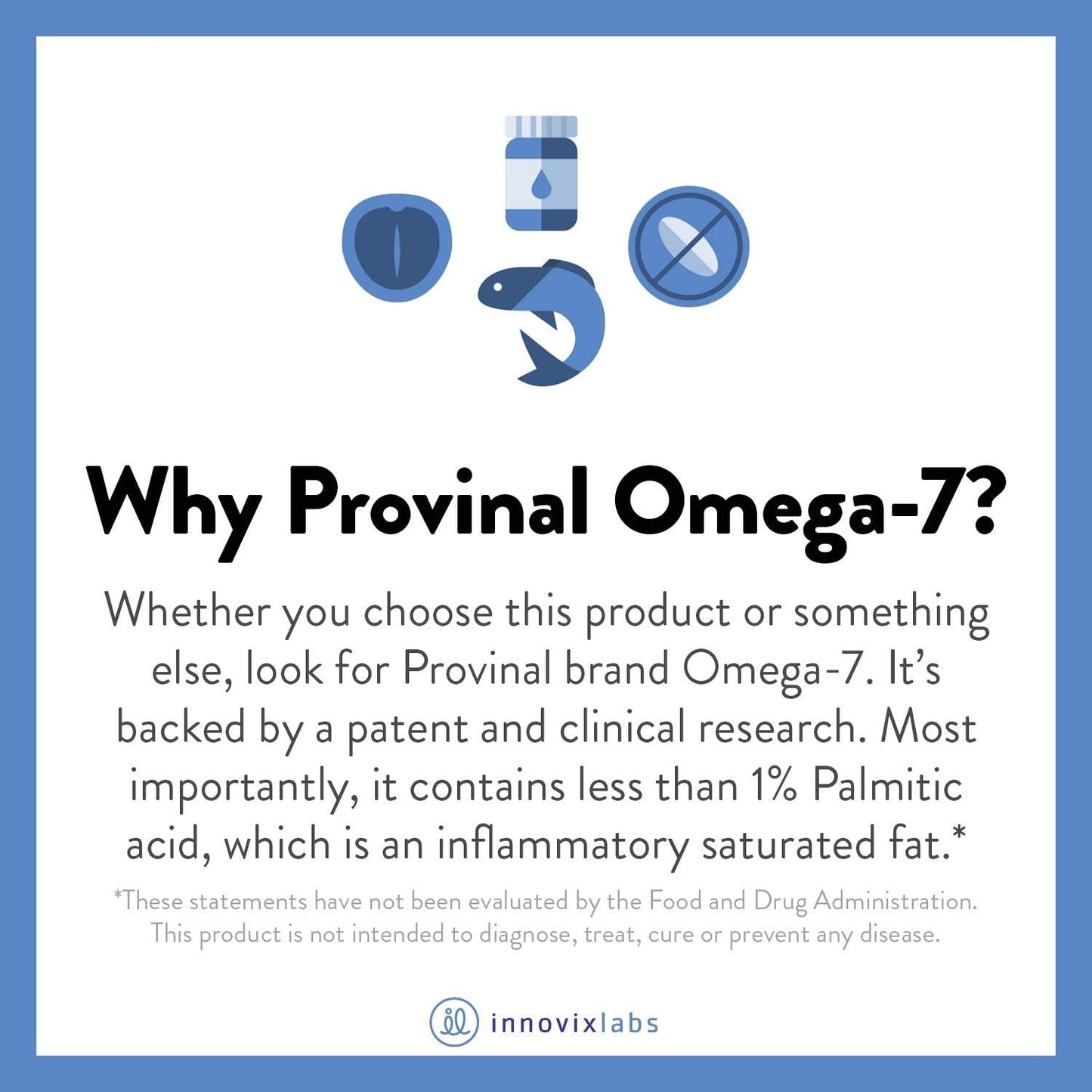 InnovixLabs Purified Omega 7, 30 Capsules (1-Month Supply), 210 mg Omega-7