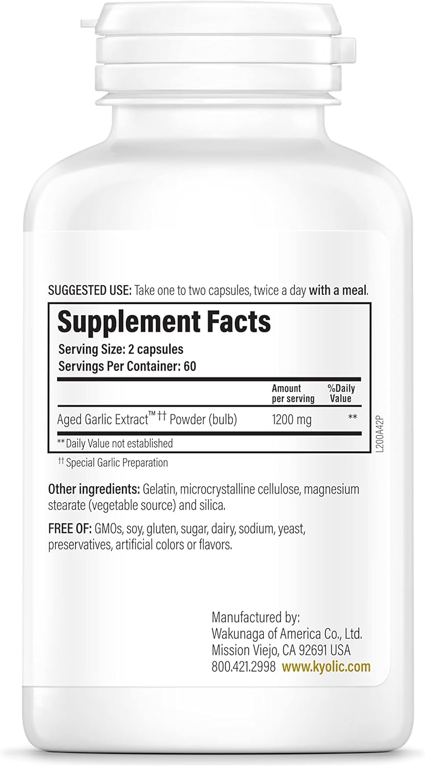 Kyolic Aged Garlic Extract Formula 200, Cardiovascular & Immune, 120 Capsules