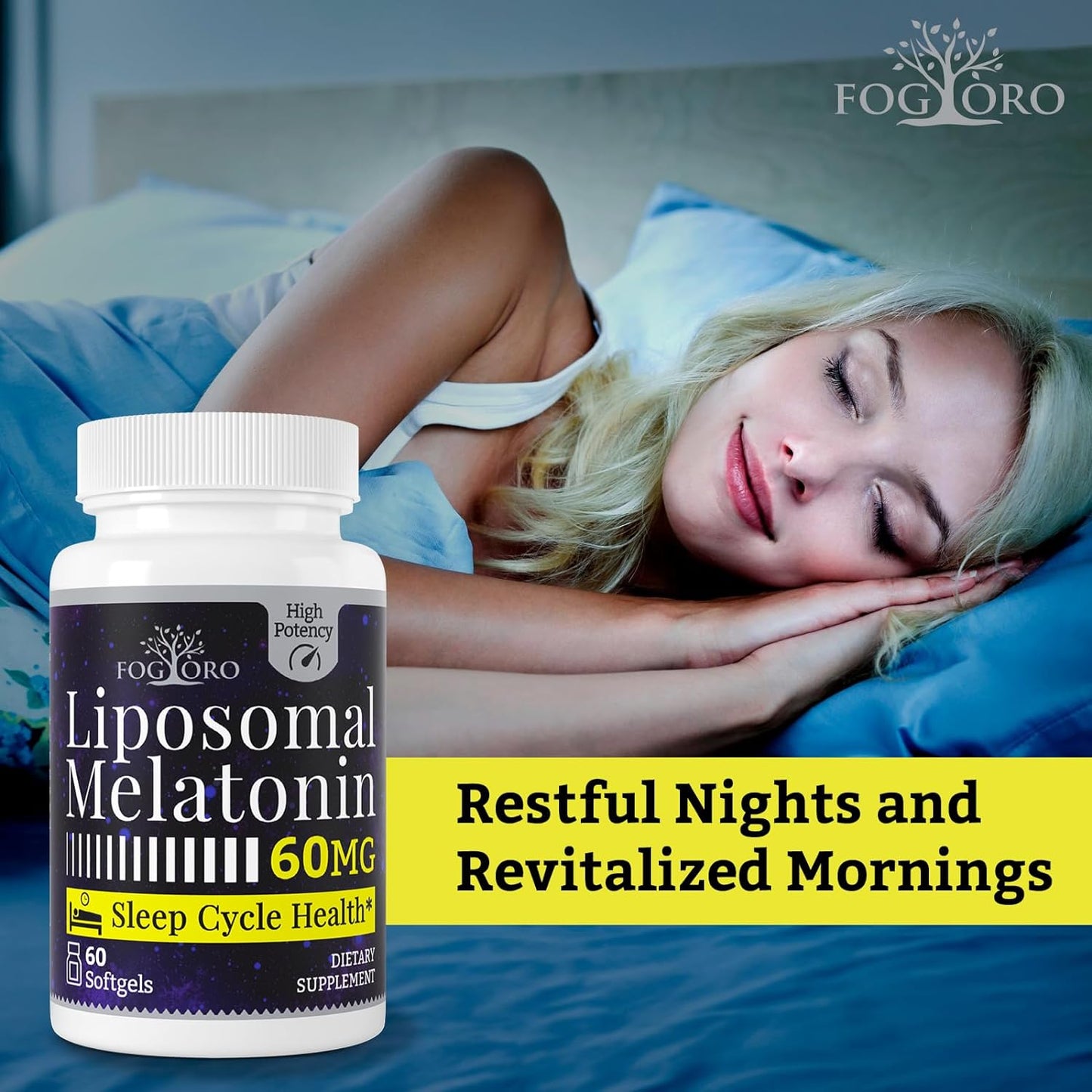 Melatonin 60mg-Fall Asleep Faster, Stay Asleep Longer,High Dose 60 count