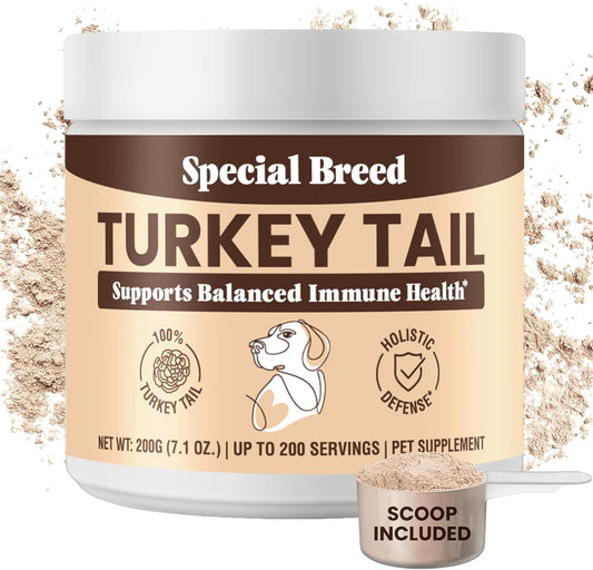 Turkey Tail Mushroom for Dogs - Organic Turkey Tail for Dogs Mushroom Powder 7.1 oz