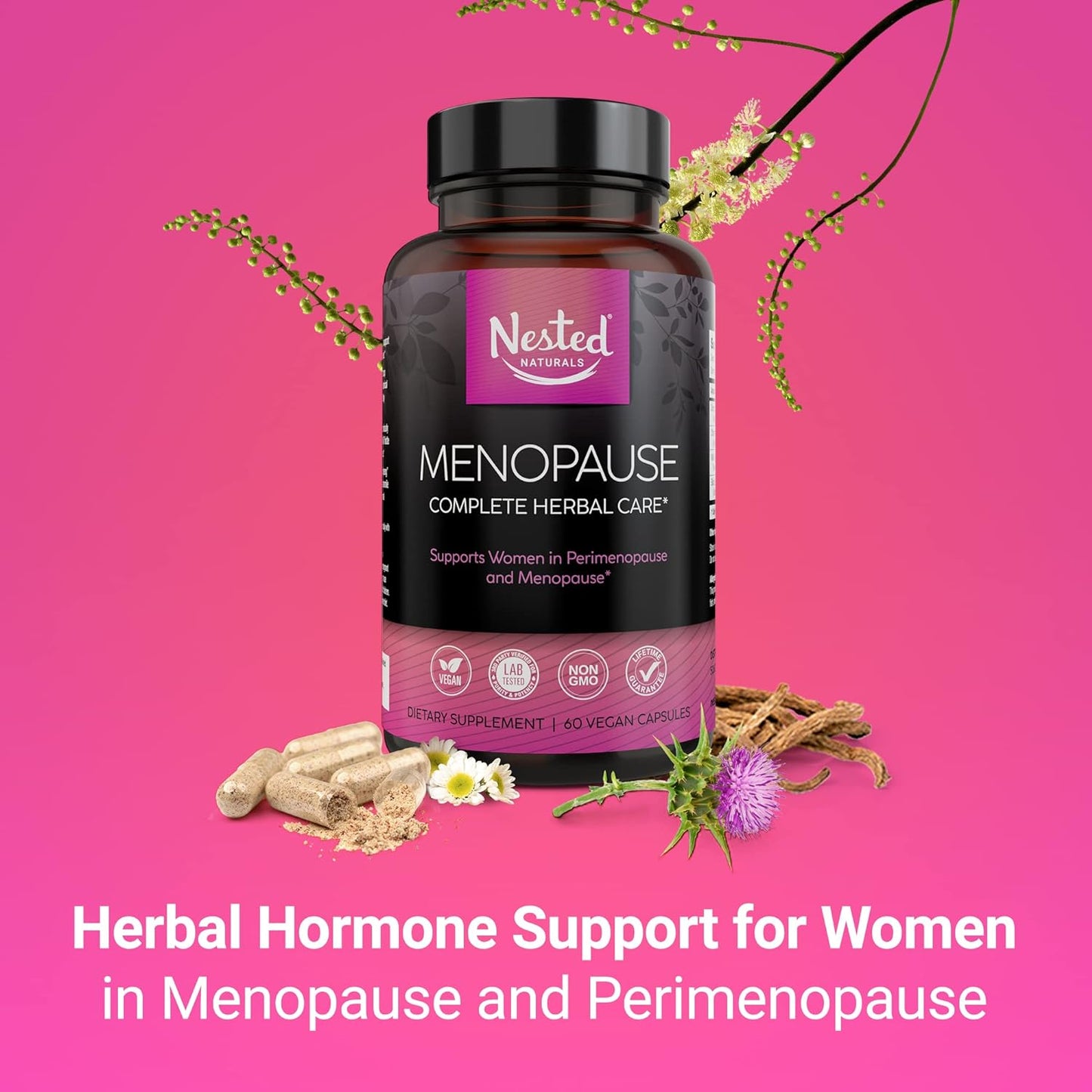 Nested Naturals Menopause Complete Herbal Care Supplement- 60 capsules