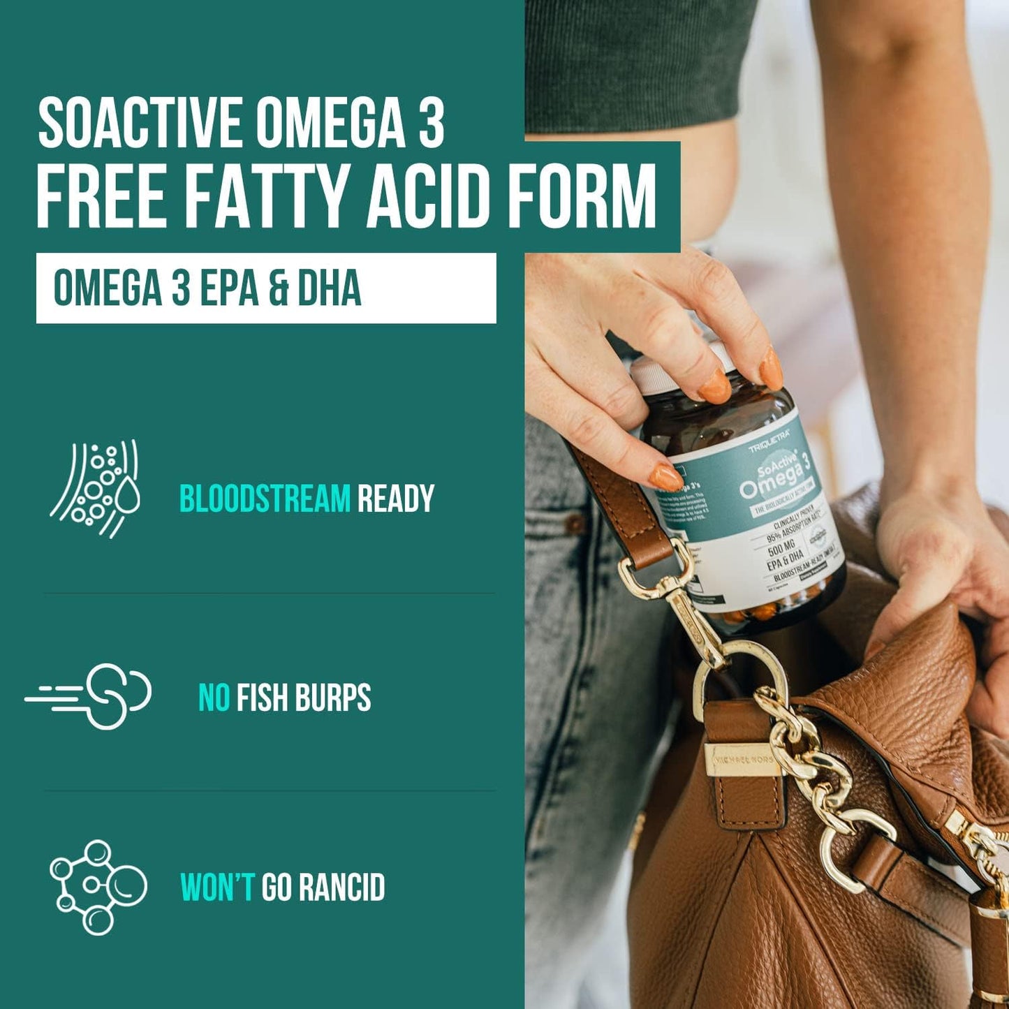 SoActive® Omega 3 EPA & DHA | Free Fatty Acid Form 60 Capsules