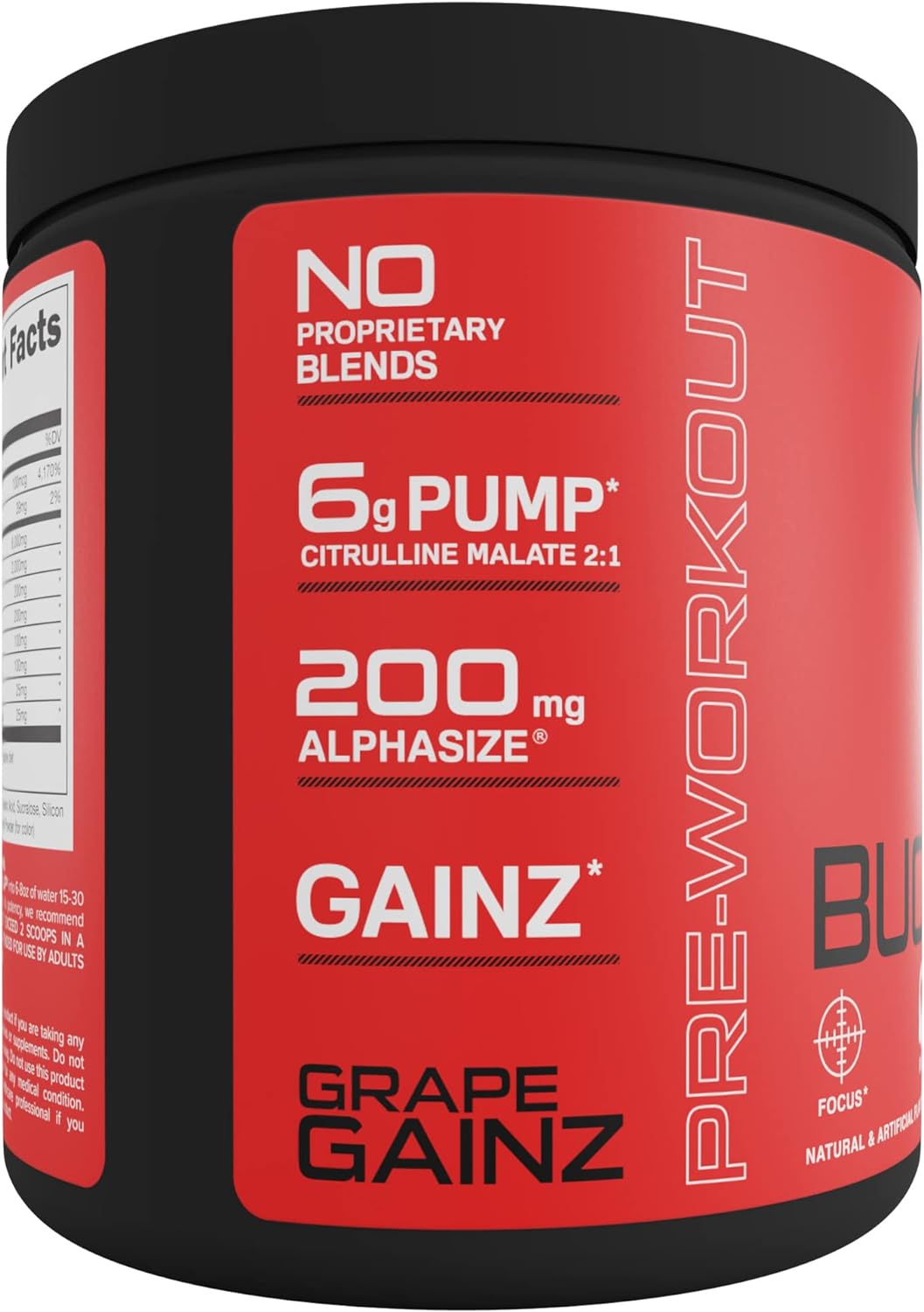 Bucked Up Pre Workout 6 Grams Citrulline, 2 Grams Beta Alanine, and 3 Other Registered trademarked Ingredients (Grape)