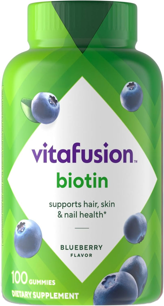 vitafusion Extra Strength Biotin Gummy Vitamins, Berry Flavored, 5,000 mcg  -100 Count