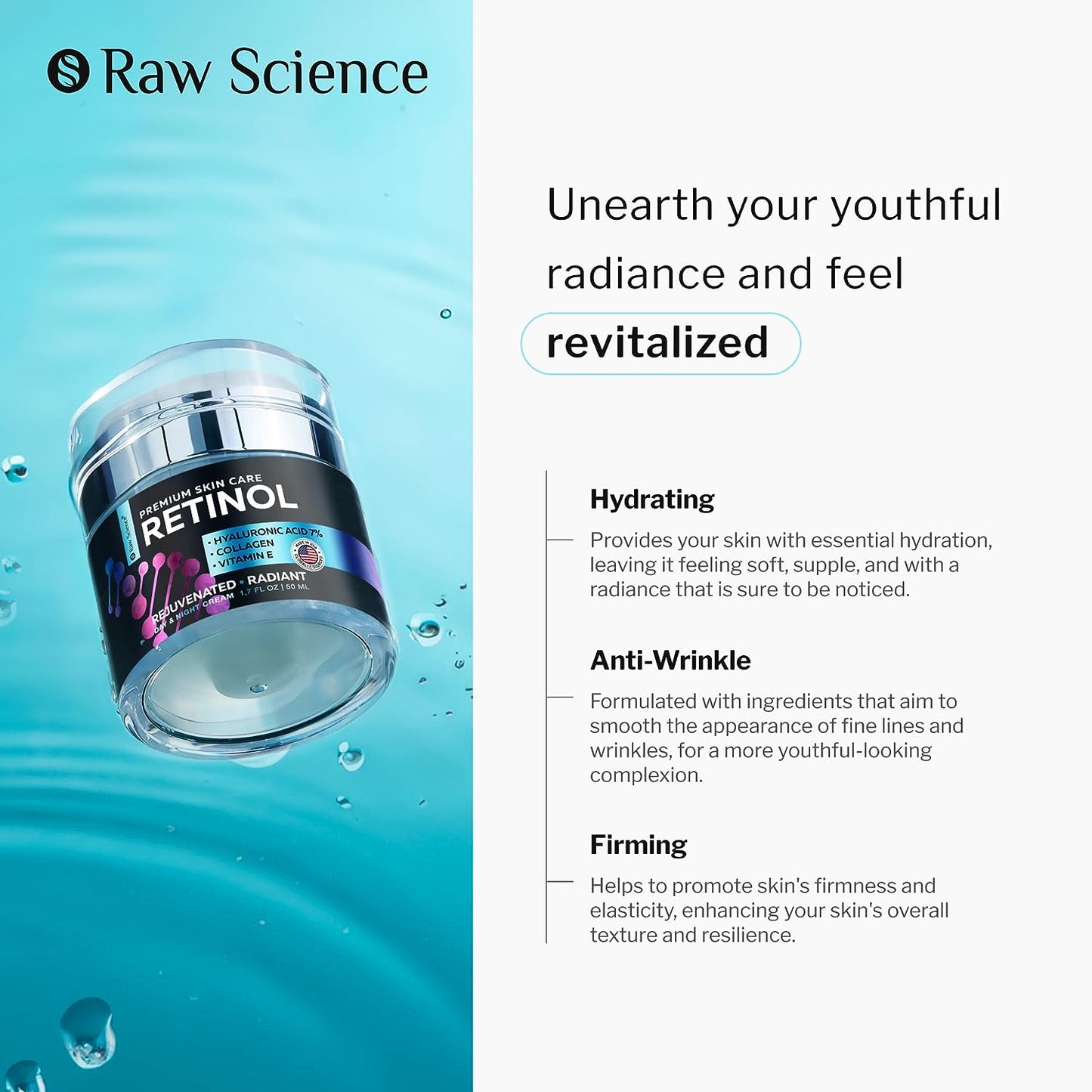 Retinol Cream for Face, Anti Aging Face Moisturizer for Women