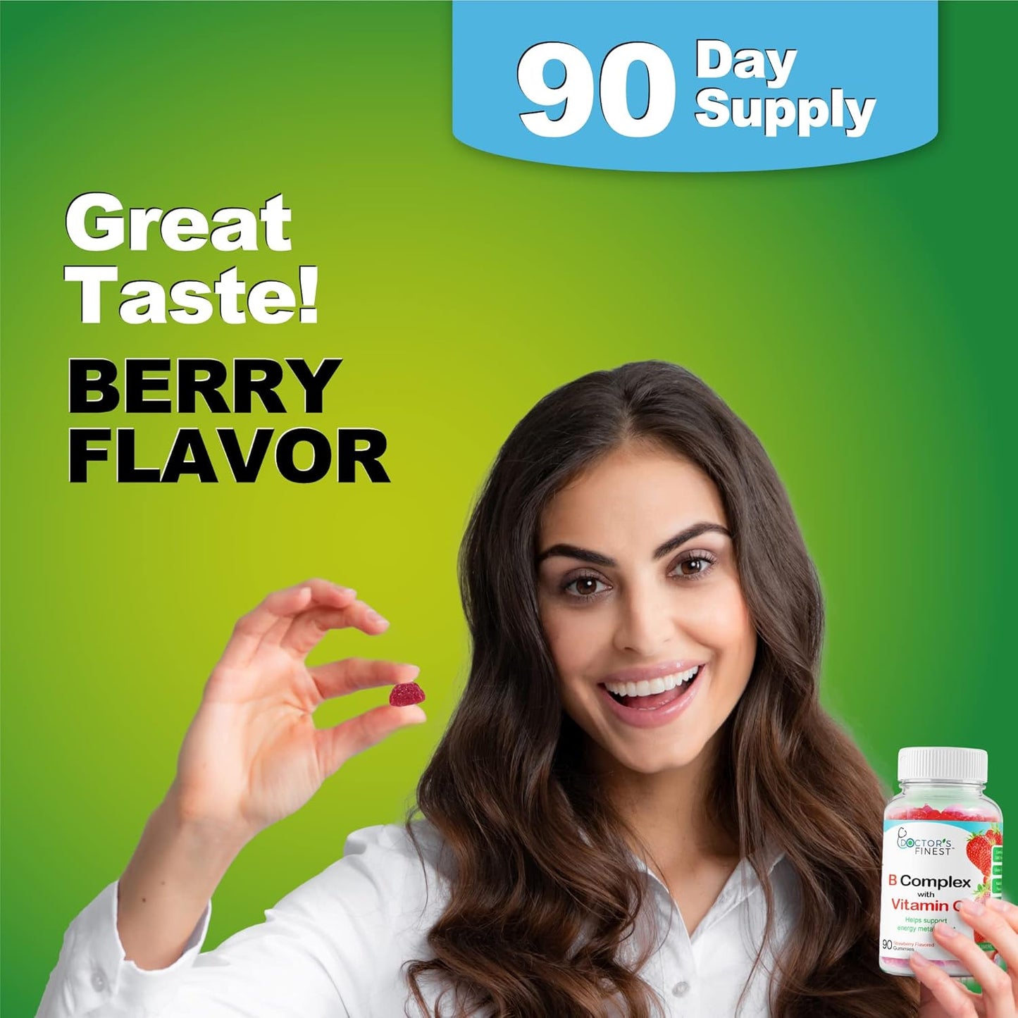 DOCTORS FINEST Vitamin B Complex  Strawberry Flavor - 90 Gummies