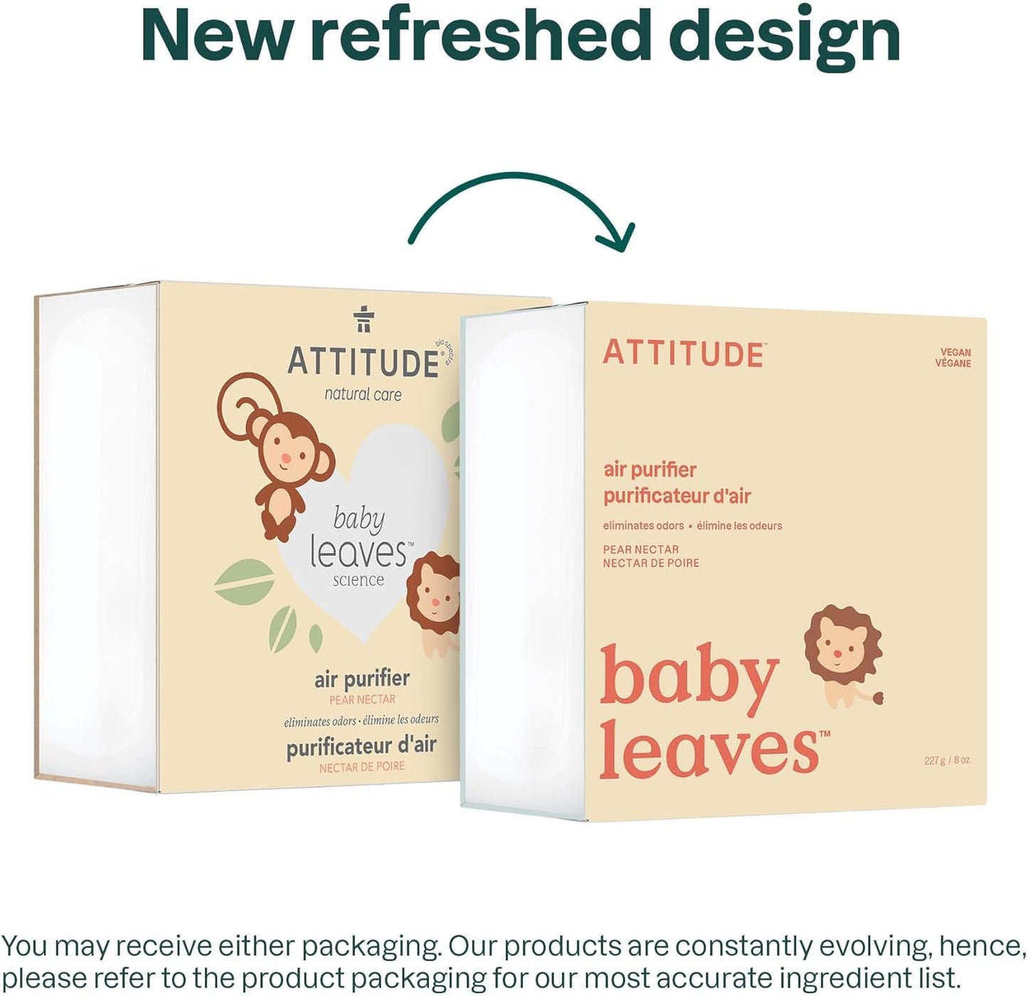 ATTITUDE Baby Air Purifier, Activated Carbon Freshener,8 Ounces
