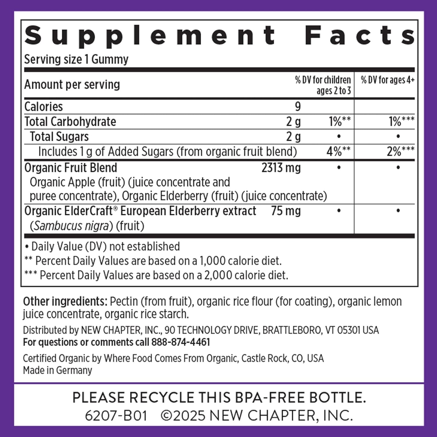 New Chapter Elderberry Gummies for Kids 2+ - 30 count