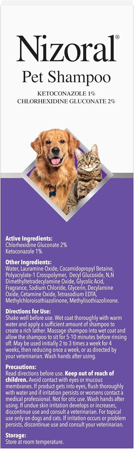 Nizoral Ketoconazole Pet Shampoo - 16 Oz, Chlorhexidine, Dogs & Cats