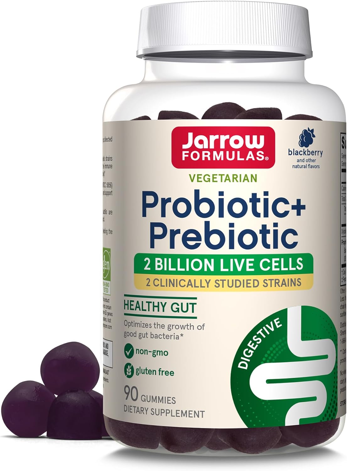 Jarrow Formulas Probiotic + Prebiotic 2 Billion Live Cells 90 Gummies