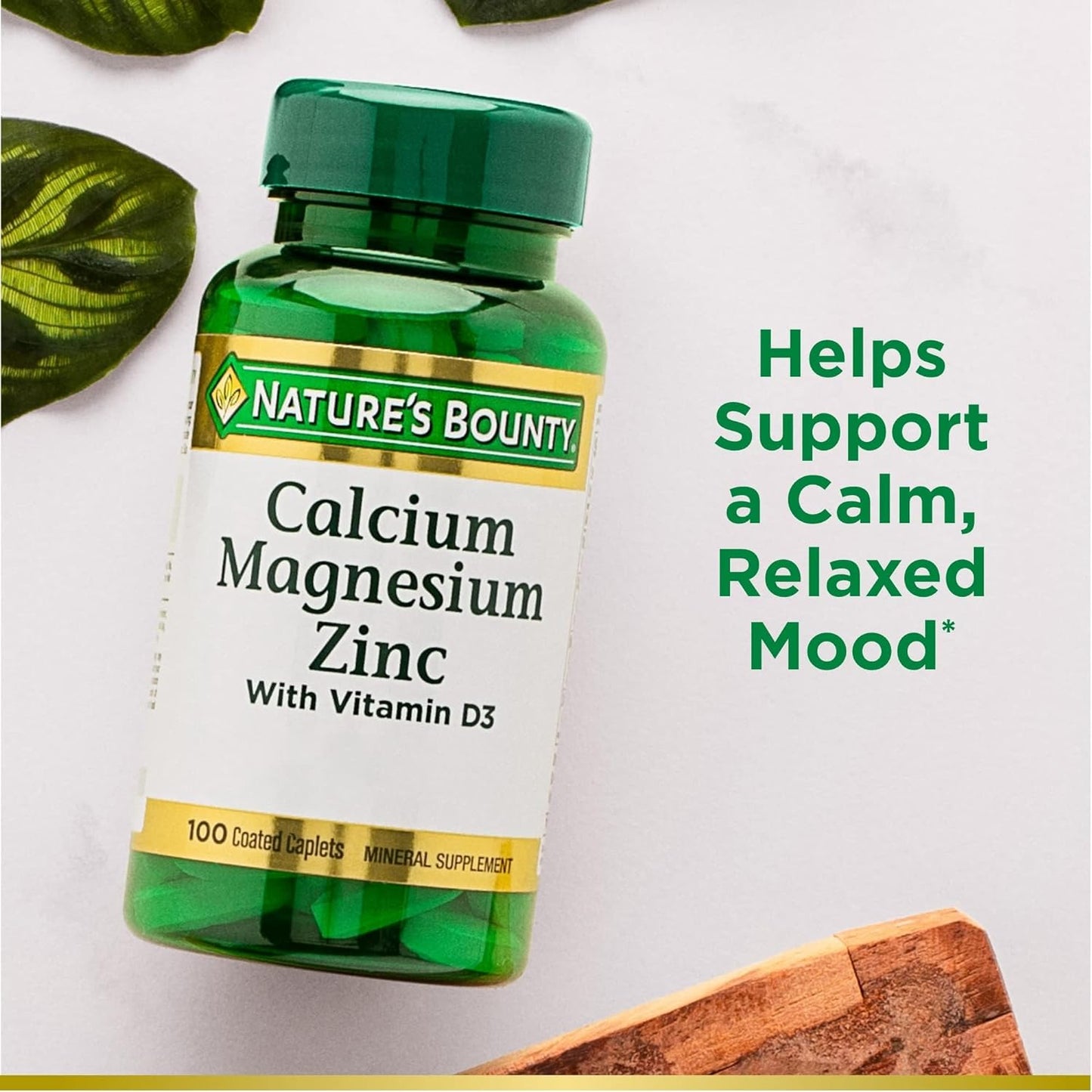 Nature's Bounty Calcium Magnesium & Zinc Caplets,100 count