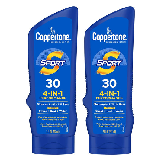 Coppertone Sport Sunscreen Lotion SPF 30 ,3 Fl Oz Bottle, Pack of 2