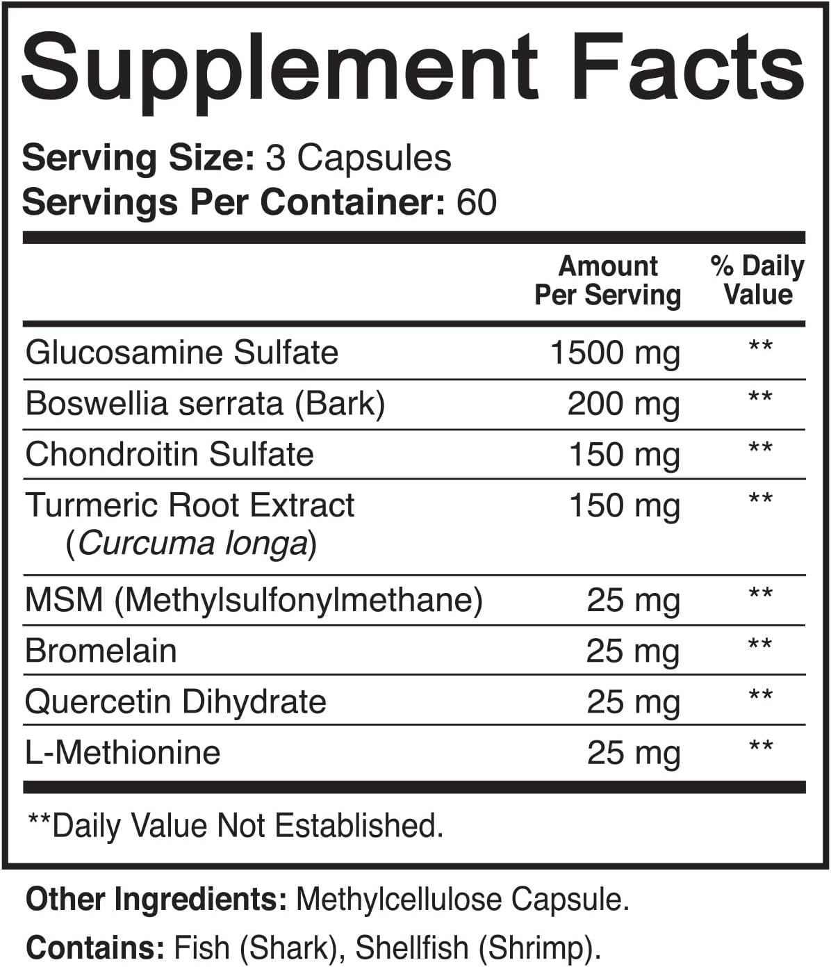 NutriFlair Glucosamine Chondroitin Turmeric MSM Boswellia, 180 Capsules