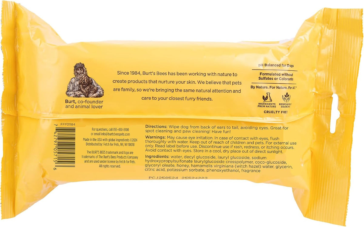 Burt’s Bees for Pets Dog  Deodorizing Wipes - 100 Count