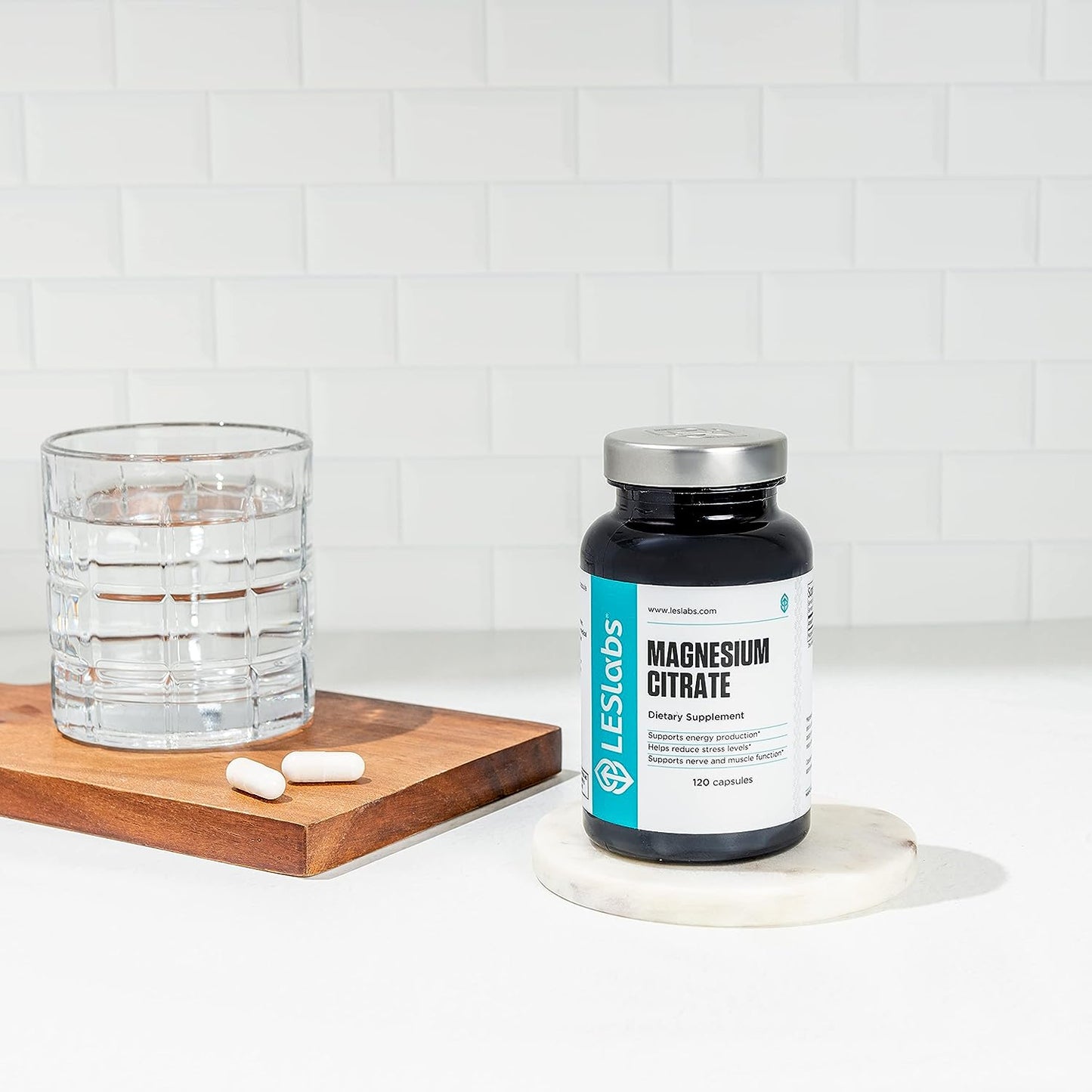 Roll over image to zoom in LES Labs Magnesium Citrate – Stress Relief,120 Capsules