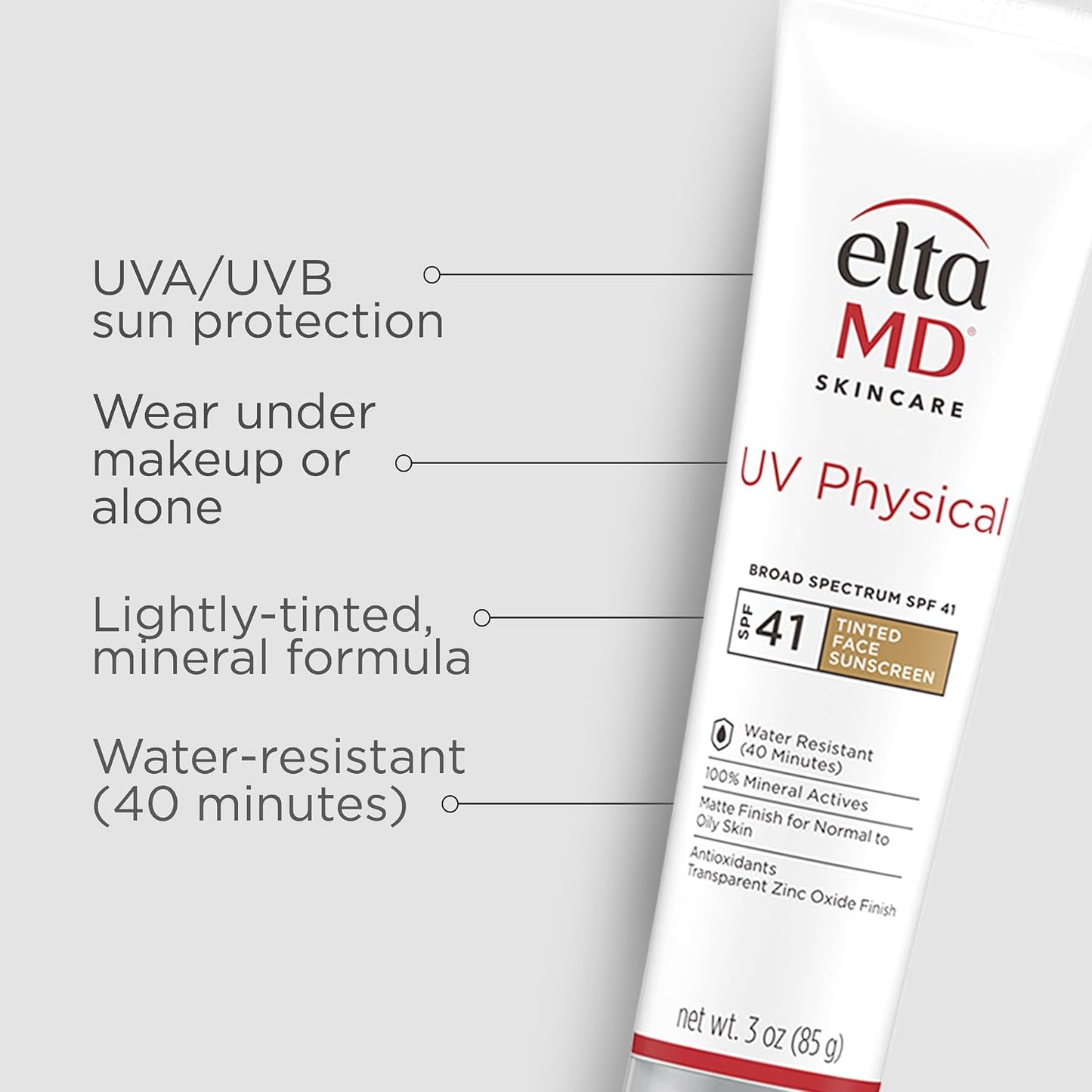 EltaMD UV Physical Tinted Sunscreen SPF 41 for Face - 3 oz