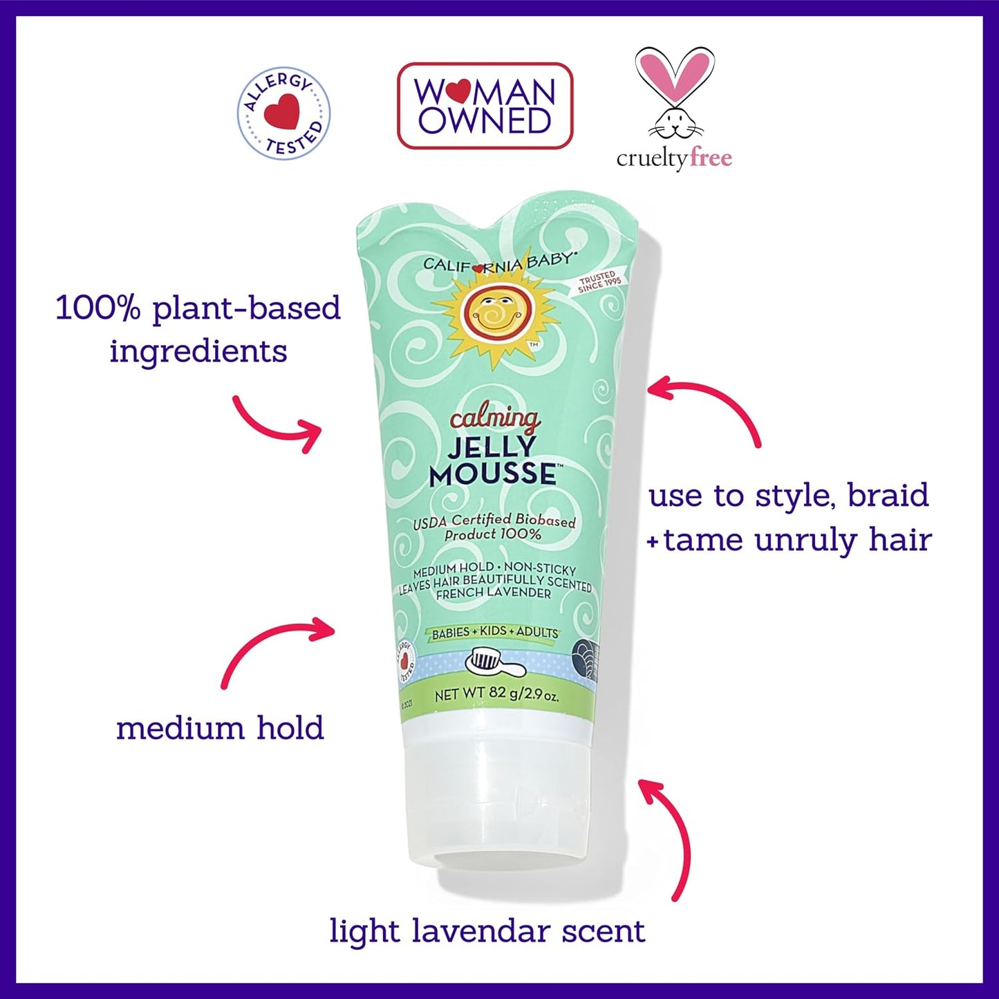 California Baby Calming Hair Gel for Kids 2.9 oz.