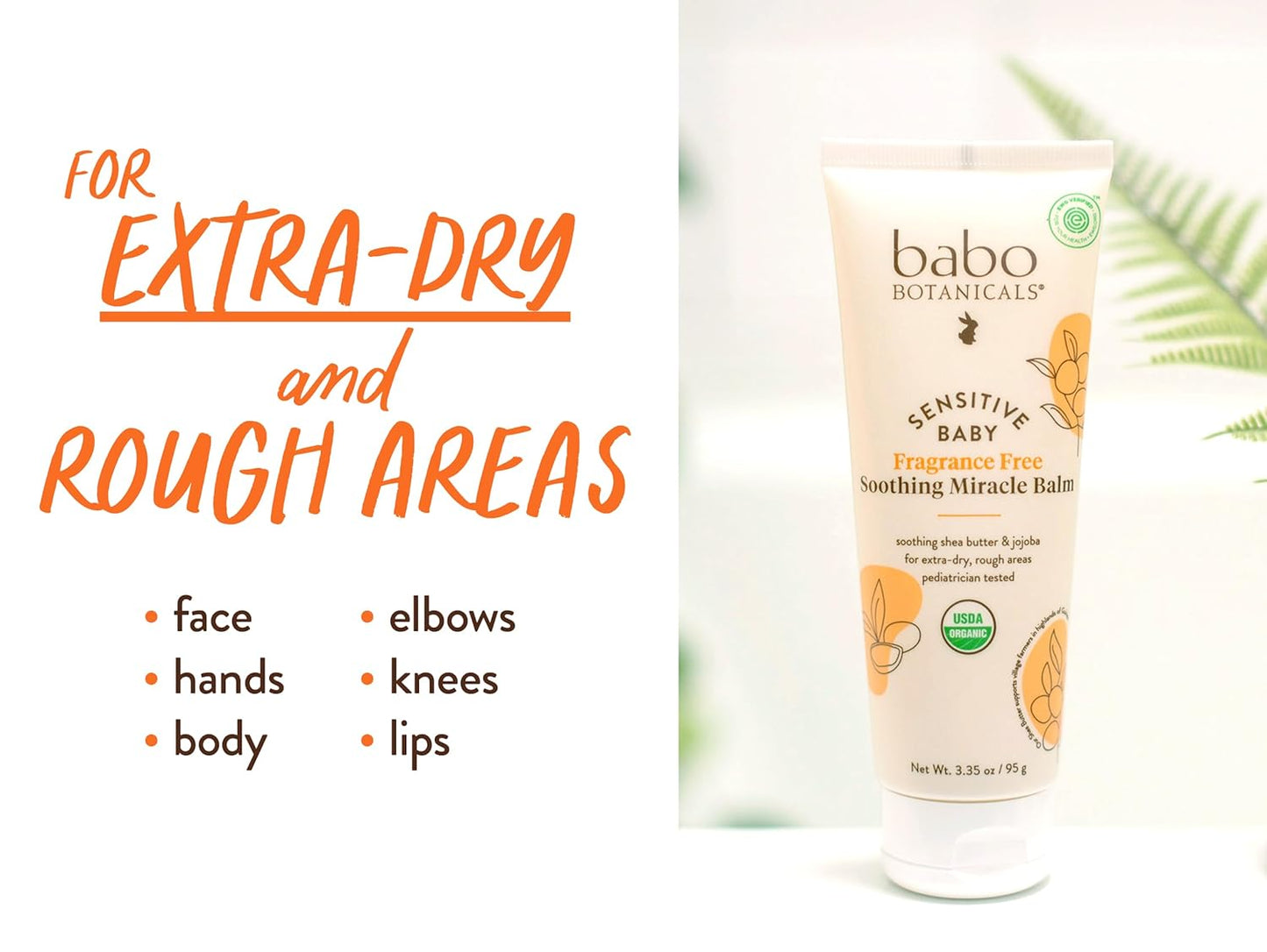 Babo Botanicals Sensitive Baby Fragrance-Free Soothing Miracle Balm -3.35 oz